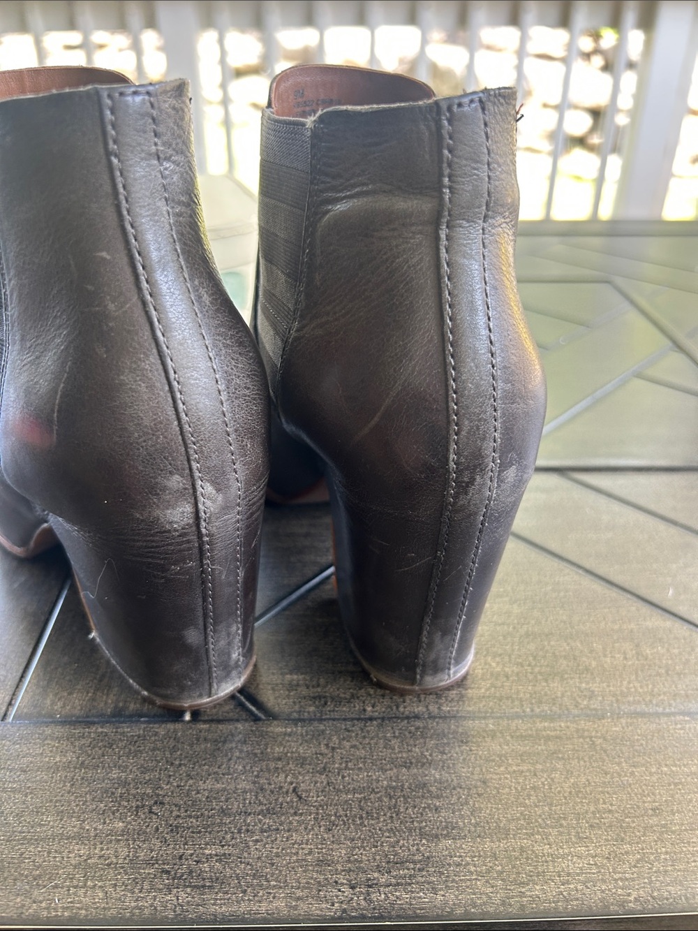 Kork-Ease grey leather ankle booties size 9 M retro western chic boho stacked - Picture 5 of 9